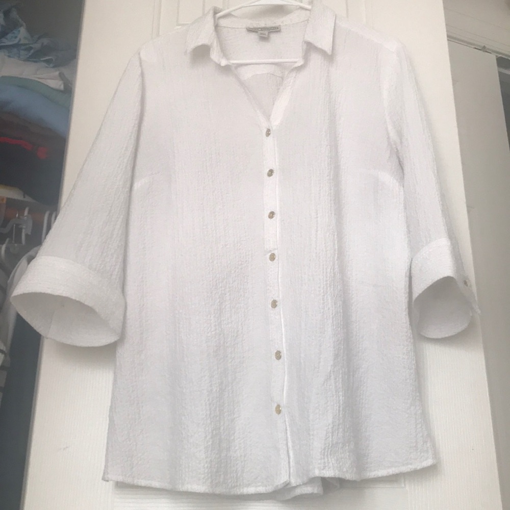 Professional White Iron Free Dress Blouse